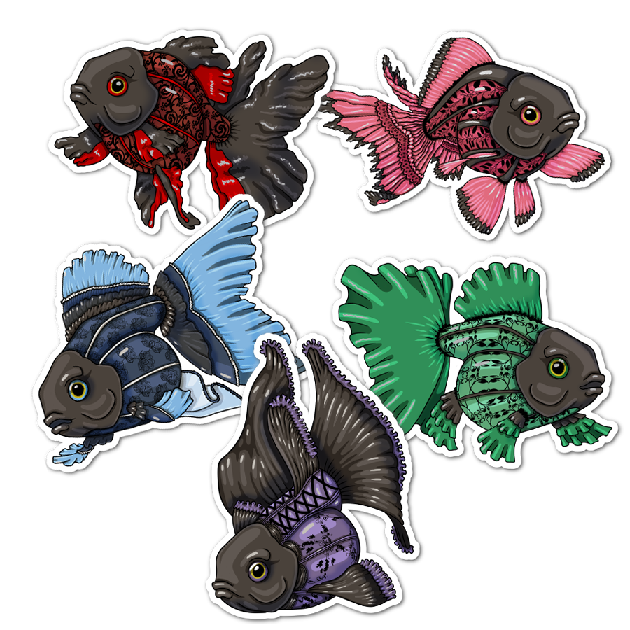 Bundle Burlesque Goldfish Stickers And Print
