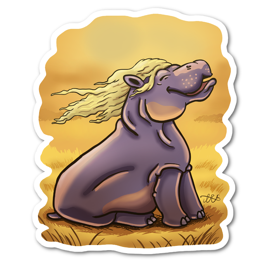 Sticker Fabulous Hippo 3"