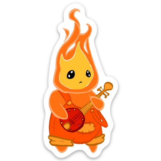 Sticker Banjo Flame Musician 3"