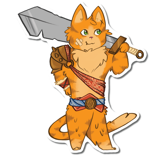 Sticker Barbarian Cat 3"