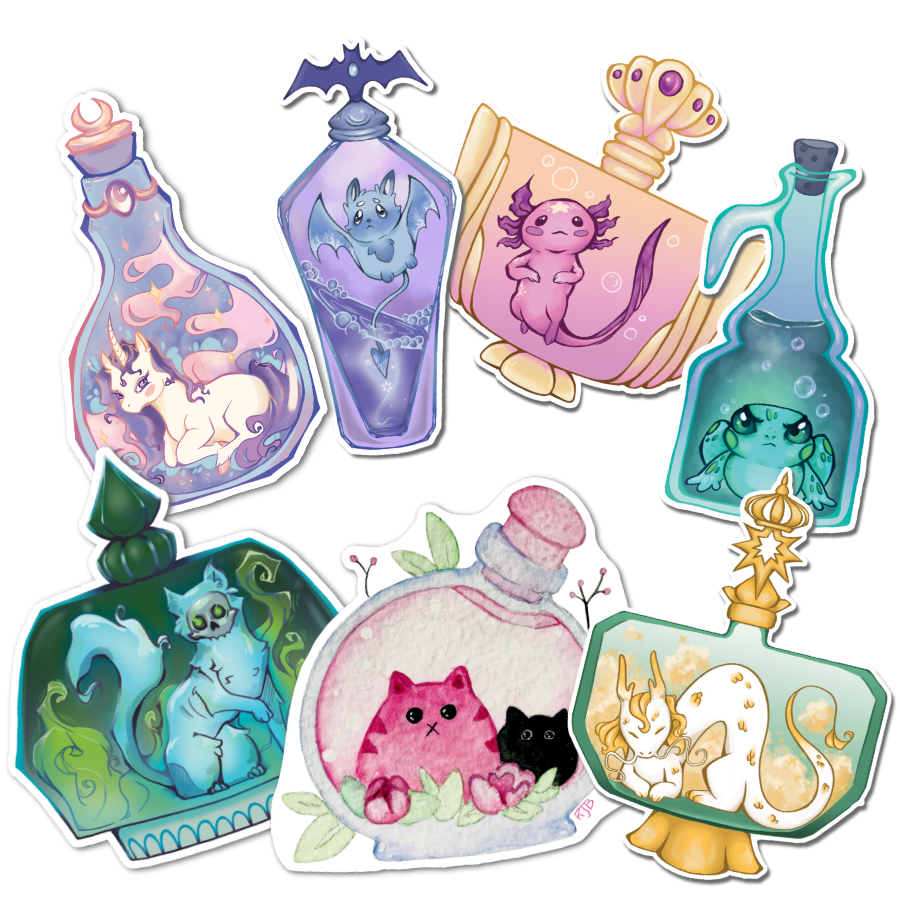 Sticker: 3" Critter Bottles