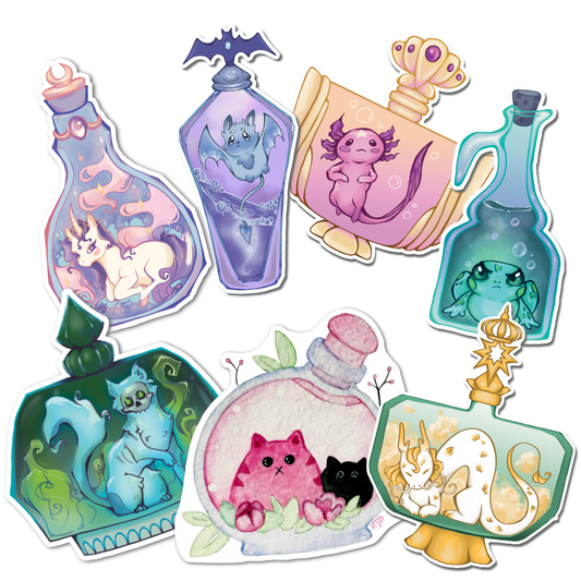 Sticker: 3" Critter Bottles