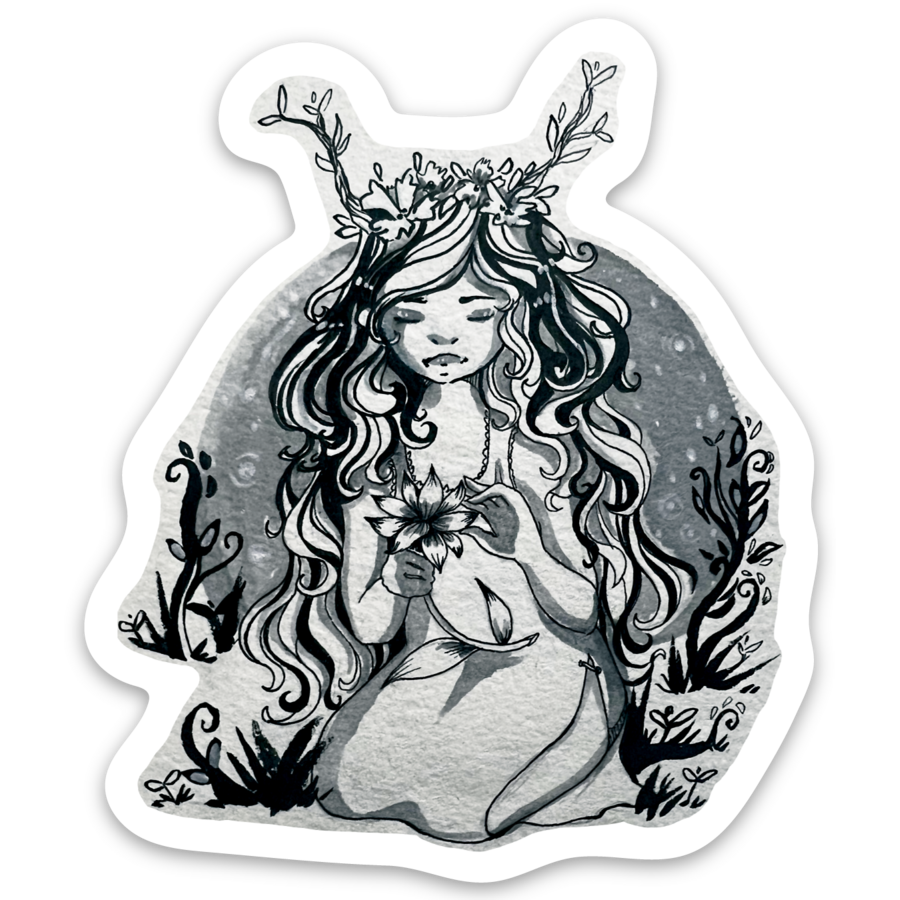 Sticker Deer Girl 3"