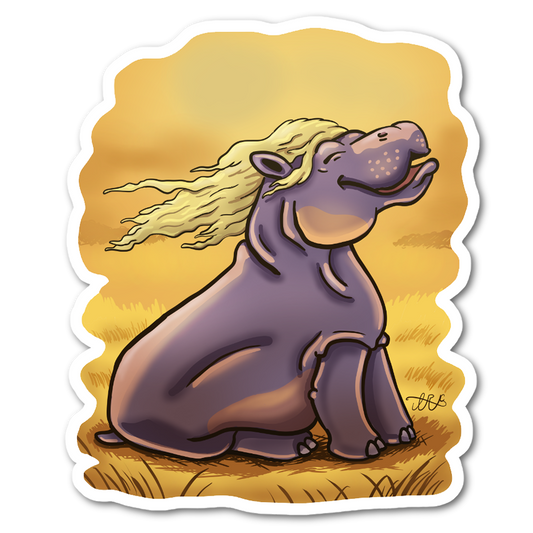 Sticker Fabulous Hippo 3"