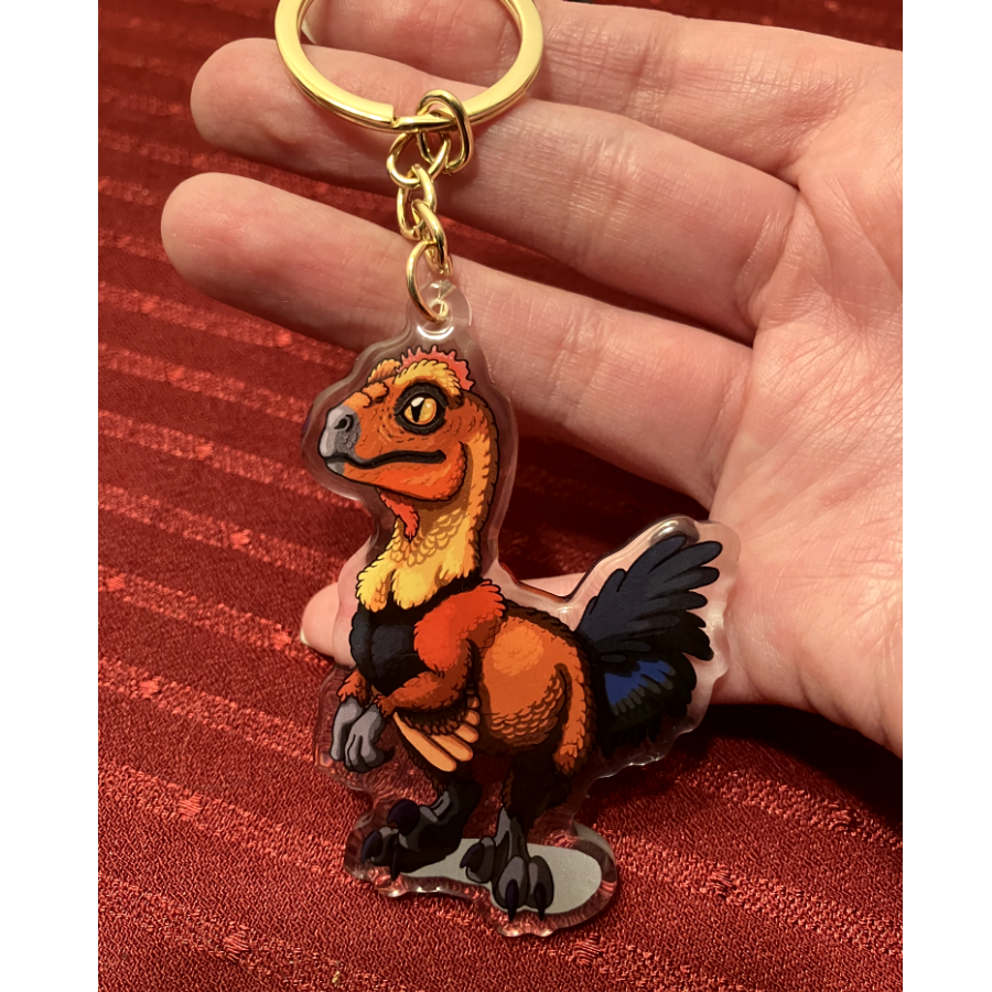 Acrylic 3" Keychain: Chicken Raptor