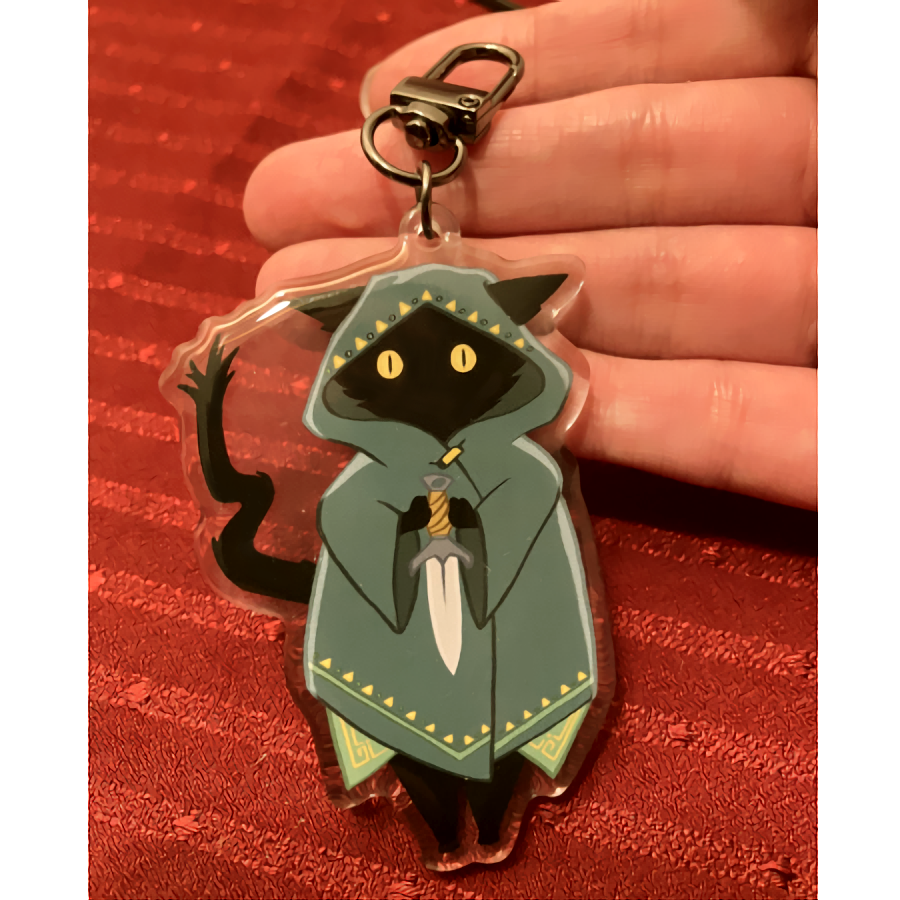 Acrylic 3" Keychain: Rogue Cat