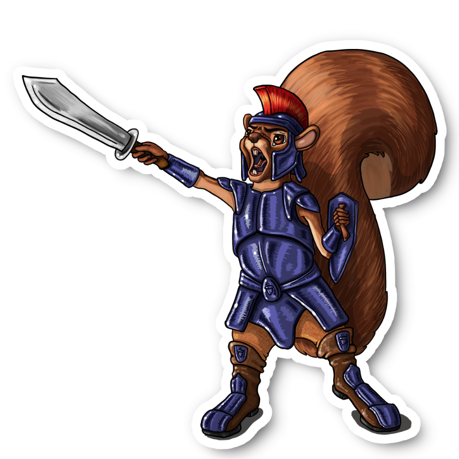 Sticker Fighter Squirrel 3"